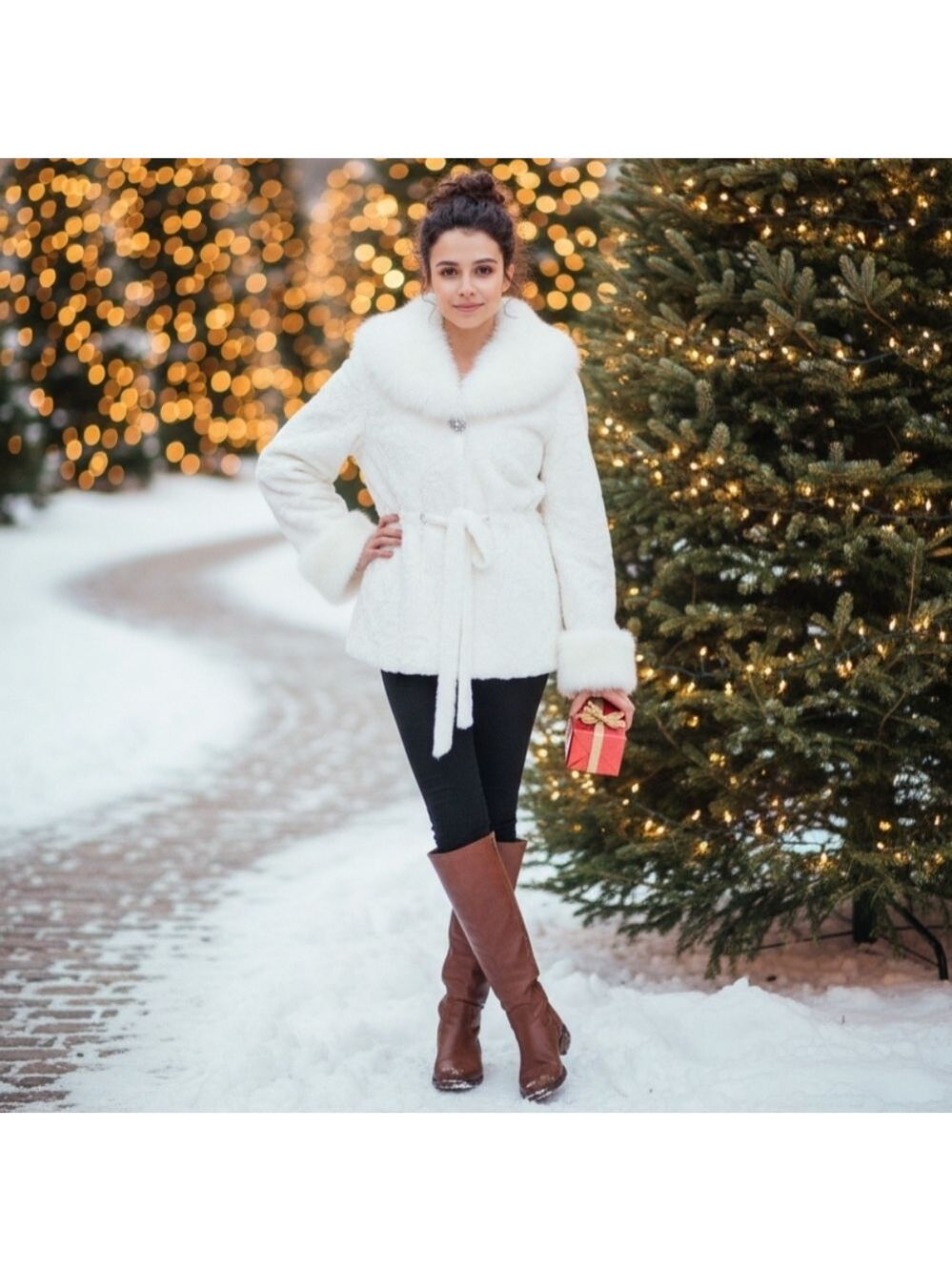NEW Faux Fur teddy jacket coat White wedding bridal